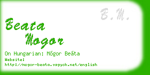 beata mogor business card