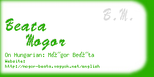 beata mogor business card